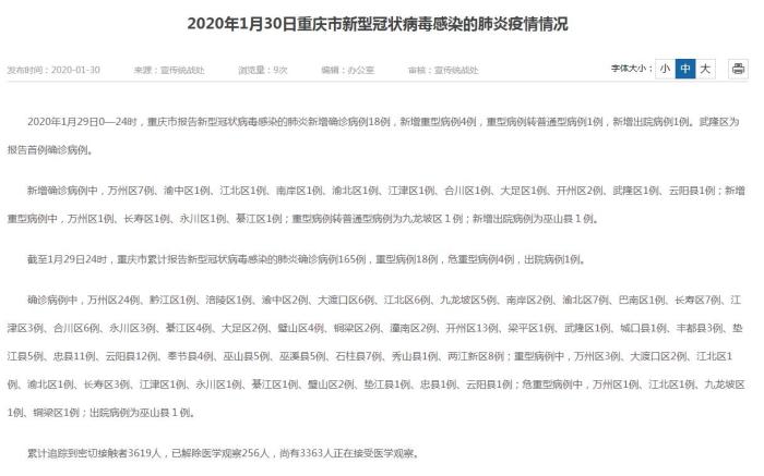 重庆市新型冠状病毒最新消息追踪/重庆市新型肺炎最新消息 重庆市新型冠状病毒最新消息追踪/重庆市新型肺炎最新消息