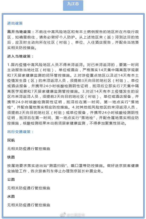 江西省最新疫情政策/江西省最新防疫 江西省最新疫情政策/江西省最新防疫