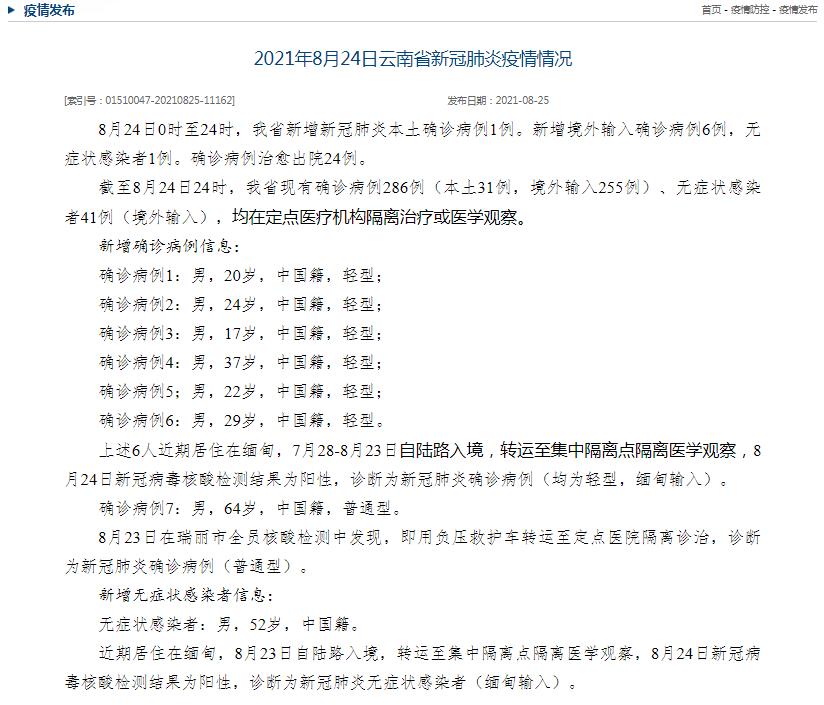 云南省疫情病例表/云南省疫情新增病例