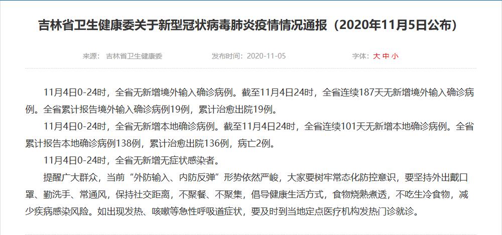 吉林省新冠病例最新消息/吉林省新冠最新情况