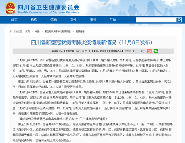 四川省新冠肺炎最新情况报告:四川省新冠新增最新消息